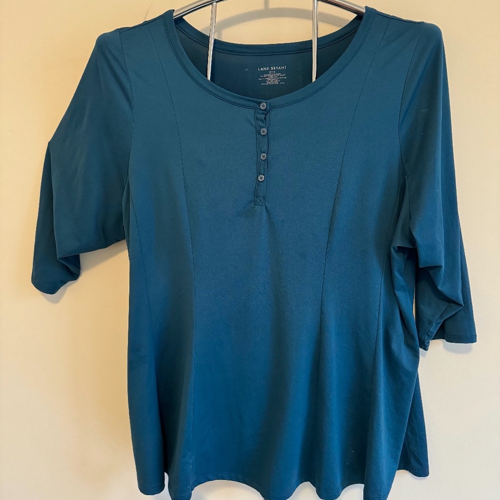 Women's 3/4 Sleeve Teal Top - Plus Size 22/24